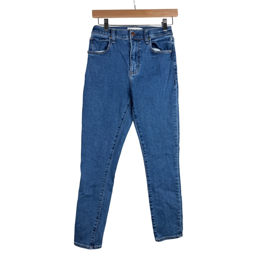Abercrombie & Fitch Womens The Super Skinny Ankle High Rise Jeans Size 26/2 Blue